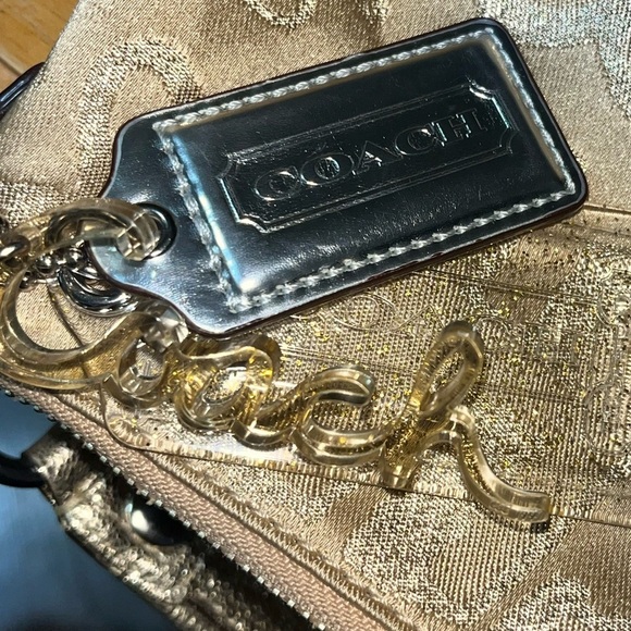 COACH POPPY STORYPATCH POP SWING BAG/ SHOULDER BAG GOLD #15304 - Picture 16 of 16